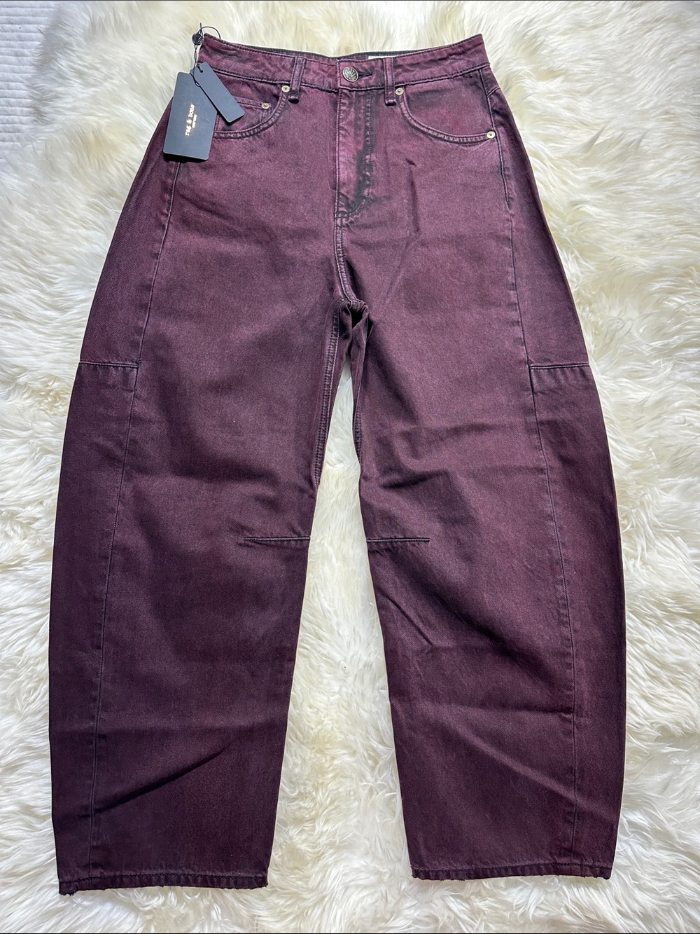 rag & bone BARREL CHARLIE HIGH-RISE BURNT BURGUNDY size 24